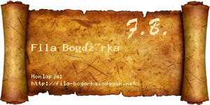 Fila Bogárka névjegykártya